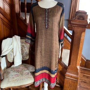 Multicolored Kurti Long Sz L